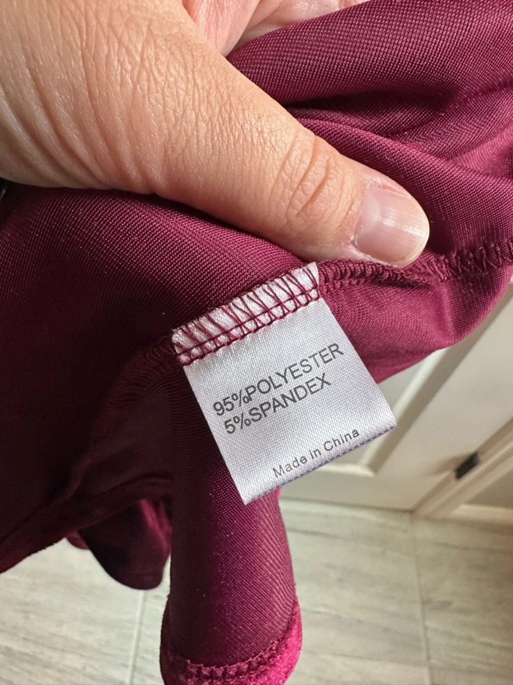 Cranberry velour Ruched long sleeve Midi Dress - Picture 3 of 4